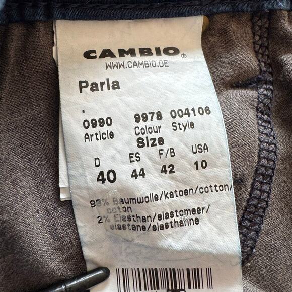 Cambio Tie-Dye Wash Slim Pants Size 10 Blue Stretch Cotton Designer Jeans - Picture 9 of 12